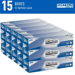 Science Kimwipes Delicate Task Fabric Cleaning Wipers, White, 92 Wipers/Box, 15/Carton (34721)<Kimtech Best