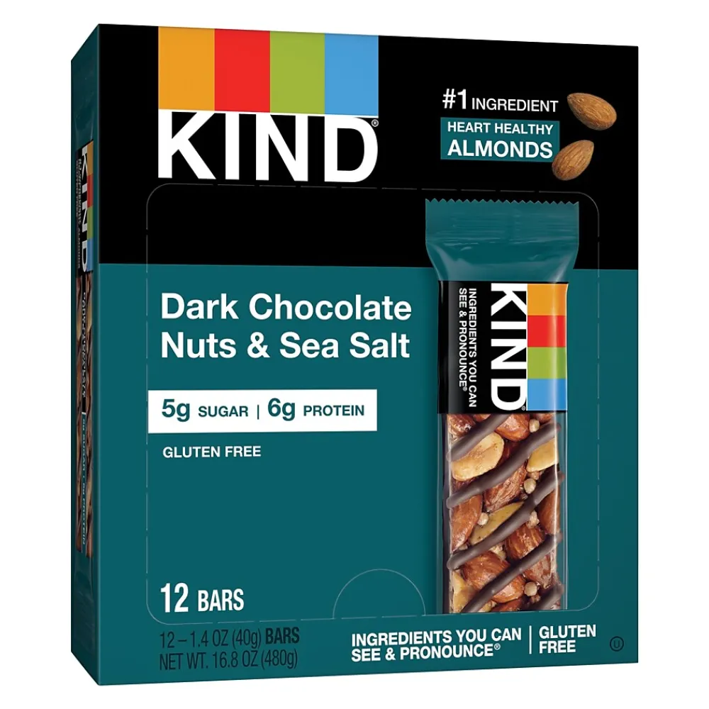 KIND Bar, Dark Chocolate Nuts & Sea Salt, 1.4 Oz., 12/Box (PHW25795)