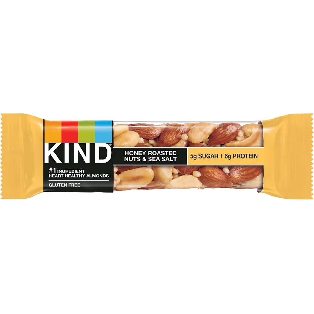 KIND Gluten Free Honey Roasted Nuts & Sea Salt Nut Bars, 1.4 oz, 12 Bars/Box (PHW19990)
