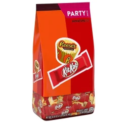 Hershey's KIT KAT and REESE'S Assorted Milk Chocolate Flavored Miniatures, Candy Party Pack, 33.36 oz (HEC40040)