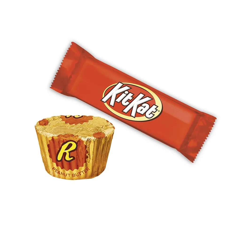 Hershey's KIT KAT and REESE'S Assorted Milk Chocolate Flavored Miniatures, Candy Party Pack, 33.36 oz (HEC40040)
