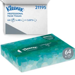Junior Facial Tissue, 2-ply, 48 Tissues/Box, 64 Boxes/Pack (21195)<Kleenex Discount