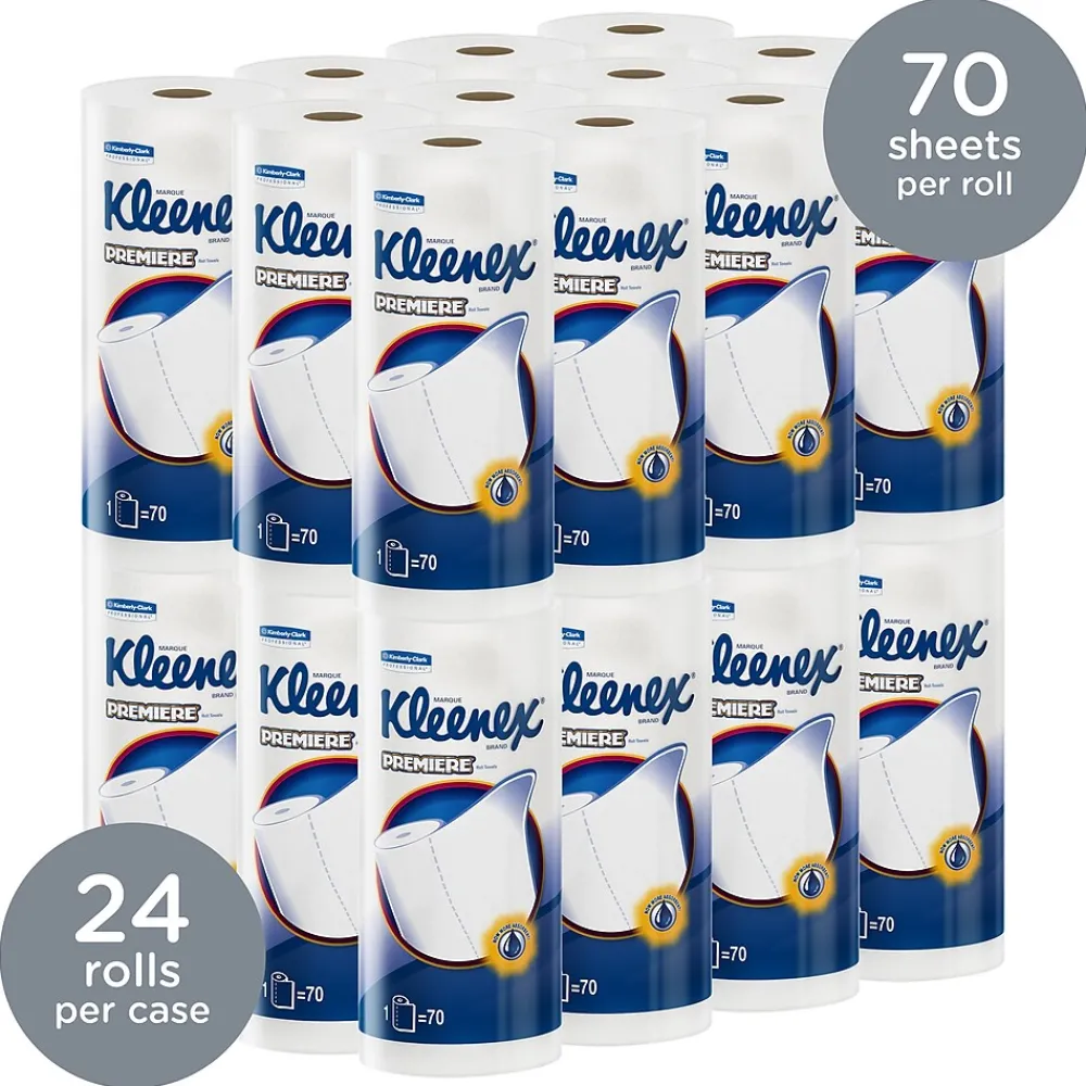 Kleenex Premiere Paper Towels, 1-ply, 70 Sheets/Roll, 24 Rolls/Pack (13964)