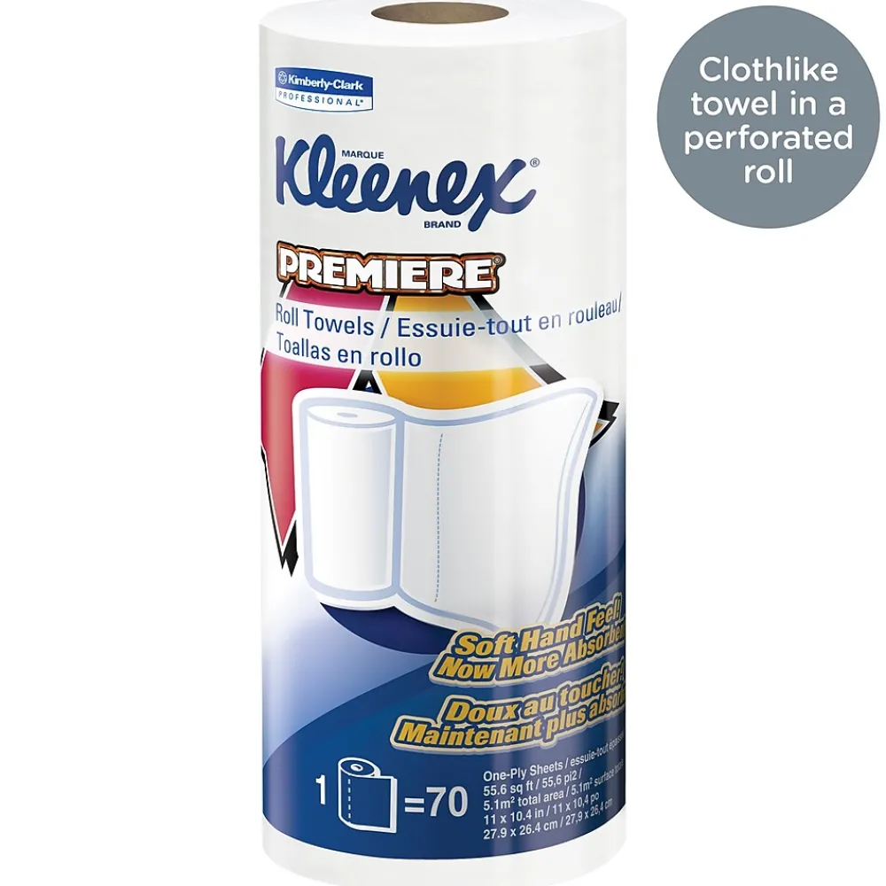 Kleenex Premiere Paper Towels, 1-ply, 70 Sheets/Roll, 24 Rolls/Pack (13964)