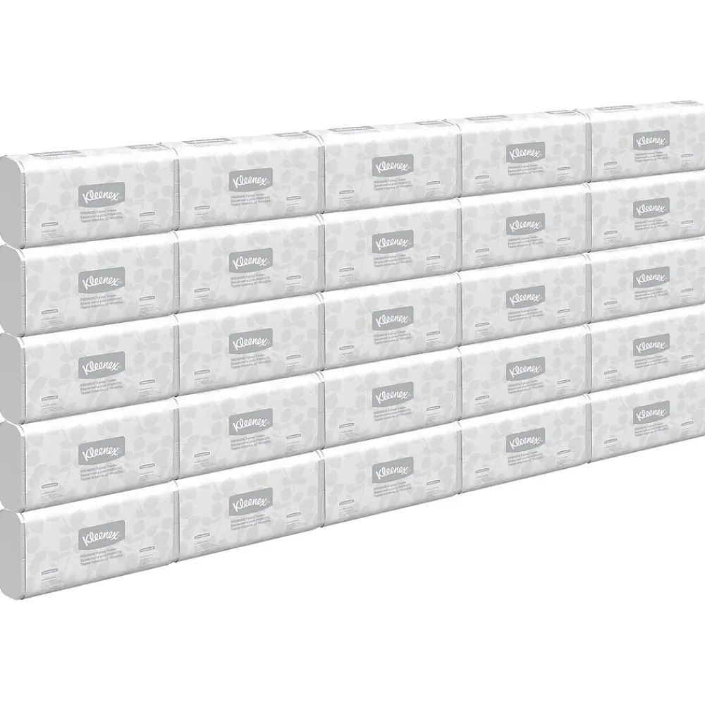 Kleenex Premiere Recycled Multifold Paper Towels, 2-ply, 120 Sheets/Pack, 25 Packs/Carton (13254)