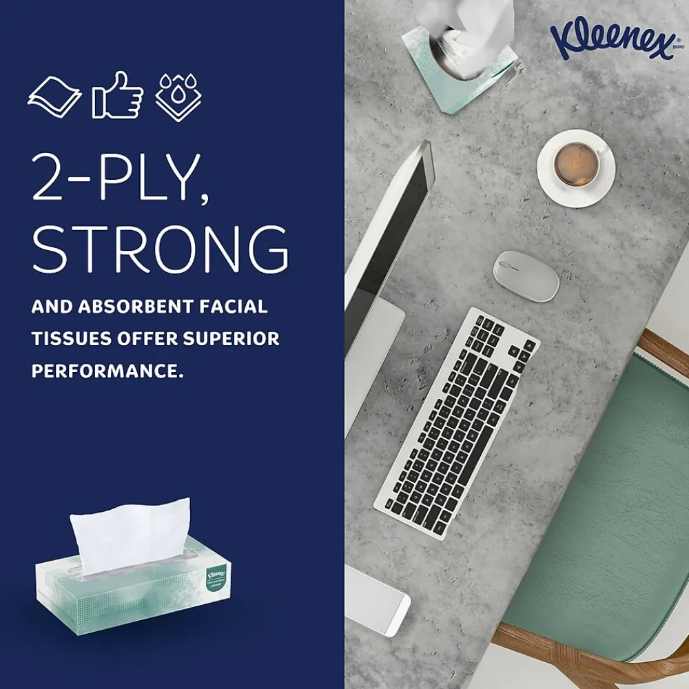 Professional Naturals Standard Facial Tissue, 2-Ply, White, 125 Sheets/Box, 48 Boxes/Case (21601)<Kleenex