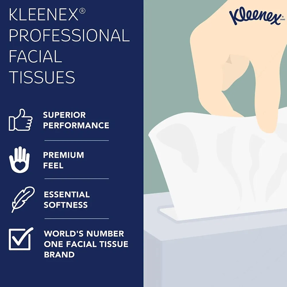 Professional Naturals Standard Facial Tissue, 2-Ply, White, 125 Sheets/Box, 48 Boxes/Case (21601)<Kleenex