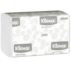 Kleenex Recycled Multifold Paper Towels, 1-ply, 150 Sheets/Pack, 8 Packs/Carton (02046)