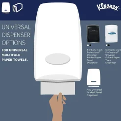 Kleenex Recycled Multifold Paper Towels, 1-ply, 150 Sheets/Pack, 8 Packs/Carton (02046)