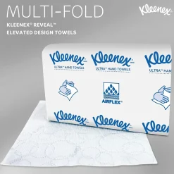 Kleenex Reveal Multifold Paper Towels, 2-Ply, White, 150 Sheets/Pack, 16 Packs/Carton (46321)