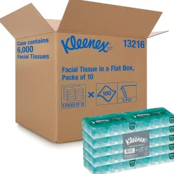 Standard Facial Tissues, 2-Ply, 100 Sheets/Box, 10 Boxes/Pack (13216)<Kleenex Hot