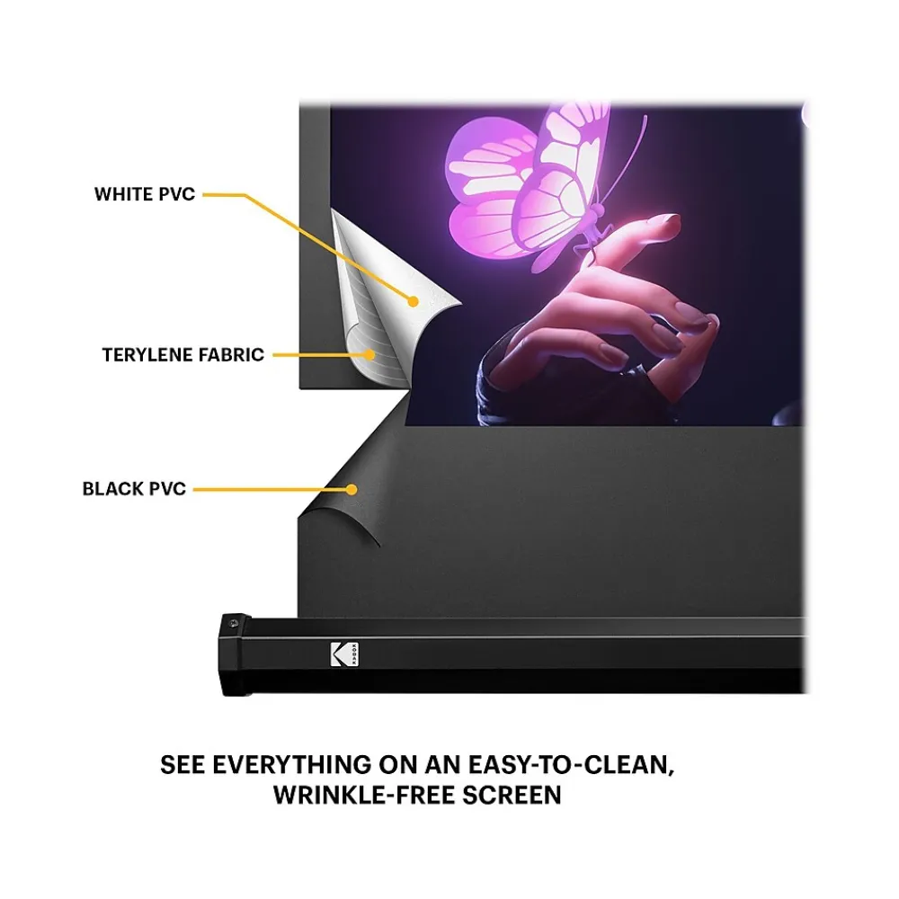 Kodak 80" Manual Tripod Projector Screen, Matte White (RODPJSTS80.16)