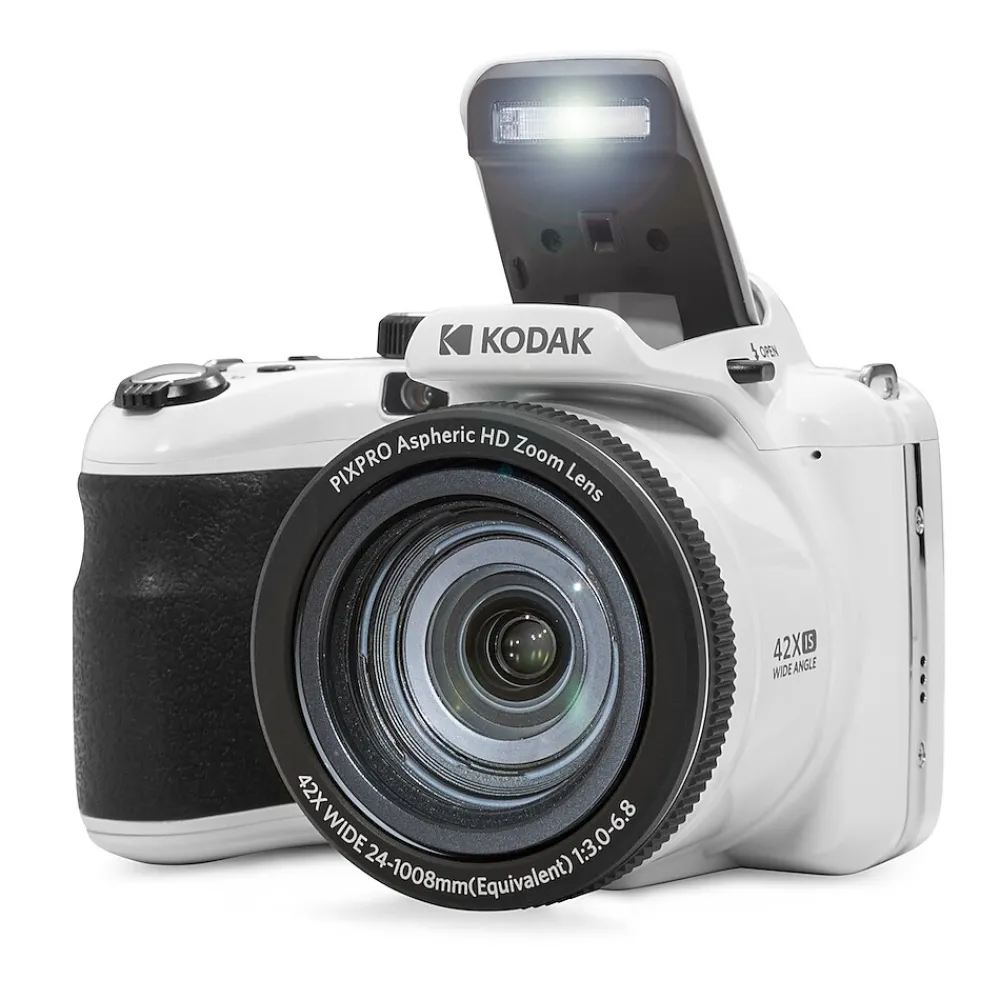 Kodak PIXPRO 20MP Digital Bridge Camera, 42x Optical Zoom, White, (AZ425-WH)