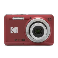 Kodak PIXPRO 16MP Digital Point and Shoot Camera, 5x Optical Zoom, Red (FZ55-RD)