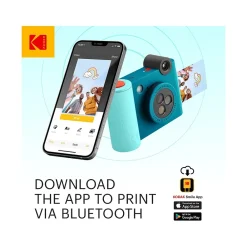 Kodak Smile+ 5 Megapixels Digital Instant Print Camera, Teal/Blue (RODSMPCAMBL)