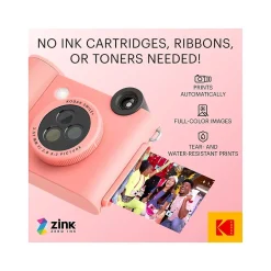 Kodak Smile+ 5 Megapixels Digital Instant Print Camera, Pink (RODSMPCAMPK)
