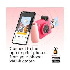 Kodak Smile+ 5 Megapixels Digital Instant Print Camera, Fuchsia (RODSMPCAMFS)