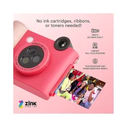 Kodak Smile+ 5 Megapixels Digital Instant Print Camera, Fuchsia (RODSMPCAMFS)