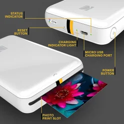 Kodak Step Mobile Zero Ink Instant Photo Printer, Single-Function, White (RODMP20AMZW)