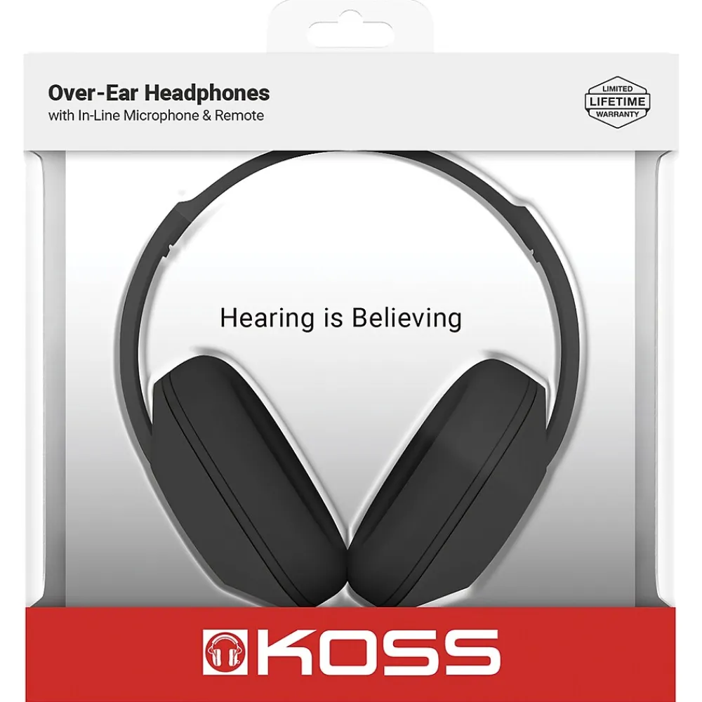 Wired Noise Canceling Over-Ear Headphones, Black (UR23I)<Koss Online