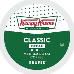 Krispy Kreme Classic Decaf Coffee, Medium Roast, Keurig K-Cup Pods, 24/Box (06111)
