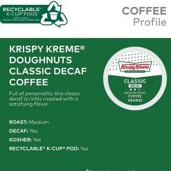 Krispy Kreme Classic Decaf Coffee, Medium Roast, Keurig K-Cup Pods, 24/Box (06111)