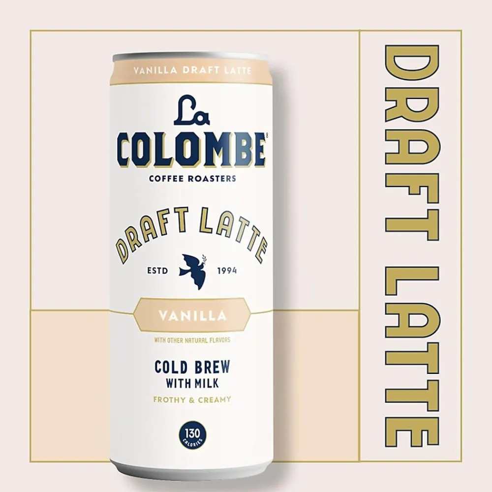 La Colombe Coffee La Colombe Draft Vanilla Latte Caffeinated Cold Brew Coffee, Medium Roast, 11 oz., 12/Carton (PPPURC1203)
