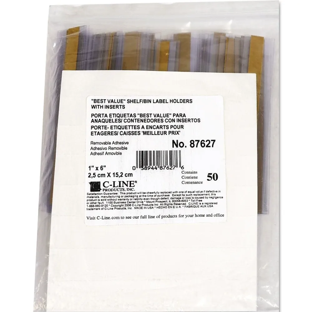 Labels|C-Line Label Holders, 1" x 6", 50 /Pack (CLI87627)