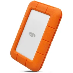 New LaCie Rugged Secure 2TB External Hard Drive Portable USB-C USB 3.0 Shock Resistant Encryption Mac PC, Orange (STFR2000403)