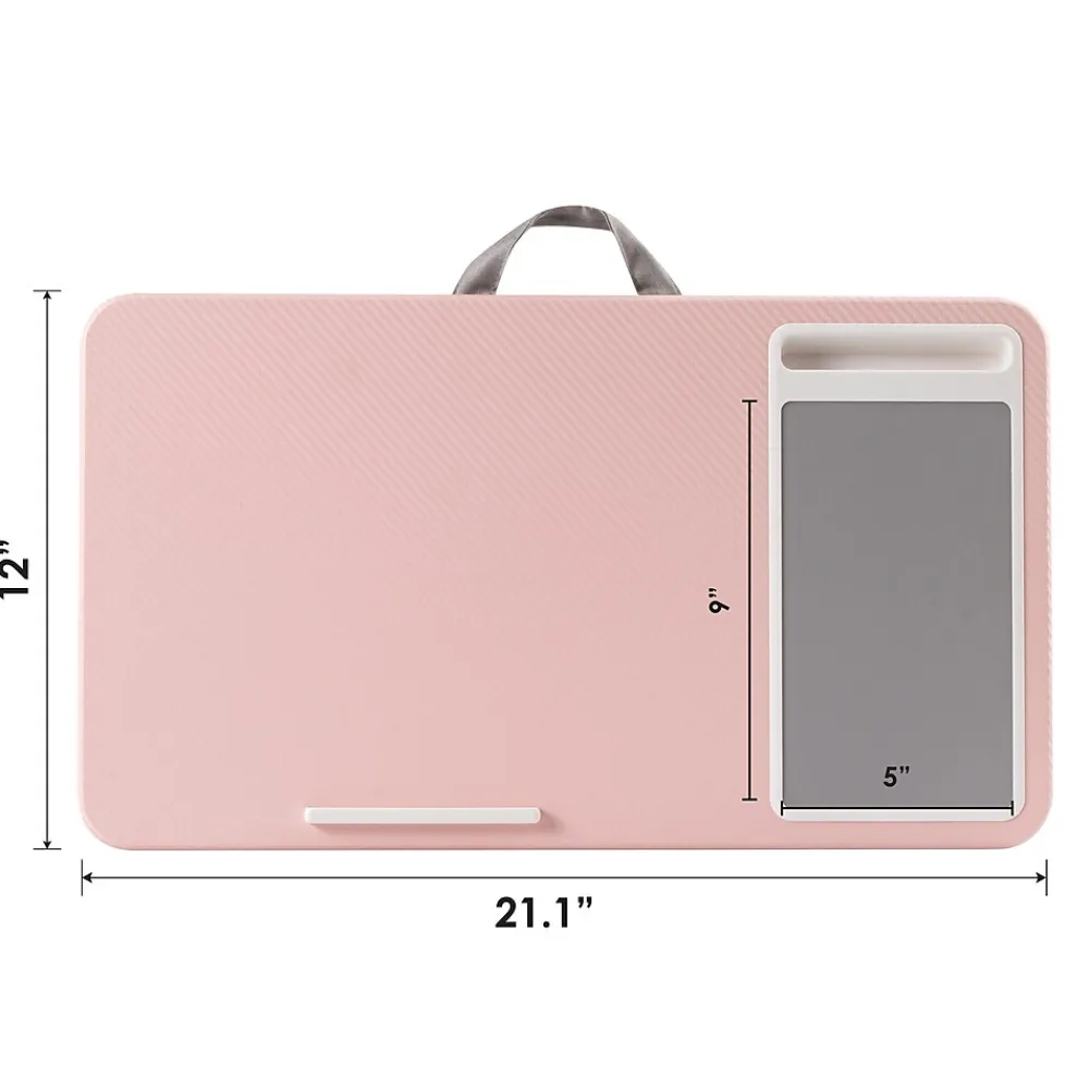 Home Office 21.1" x 12" PVC/Polystyrene Lap Desk, Blush Pink/Carbon (91584)<LapGear Sale