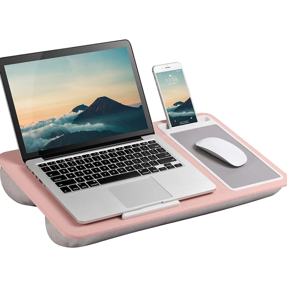 Home Office 21.1" x 12" PVC/Polystyrene Lap Desk, Blush Pink/Carbon (91584)<LapGear Sale