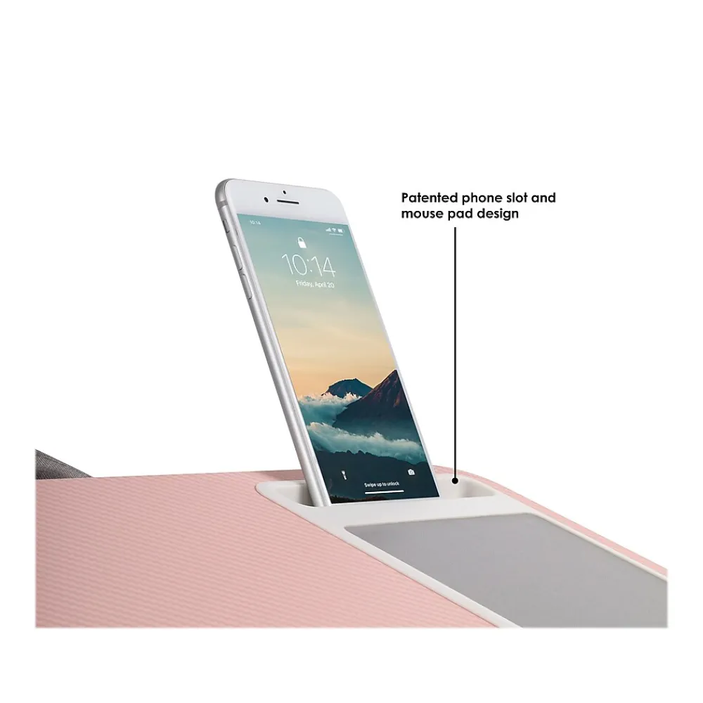 Home Office 21.1" x 12" PVC/Polystyrene Lap Desk, Blush Pink/Carbon (91584)<LapGear Sale