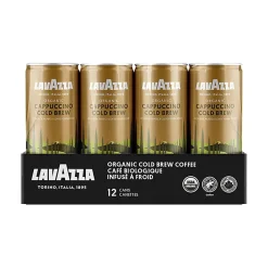 Lavazza Cappuccino Cold Brew Coffee, Dark Roast, 8 fl. oz., 12/Carton (2122)