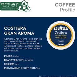 Lavazza Gran Aroma Coffee Keurig® K-Cup® Pods, Medium Roast, 22/Box (6002)