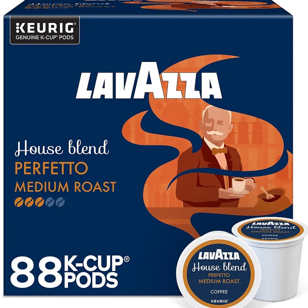 Lavazza House Blend Perfetto Coffee Keurig® K-Cup® Pods, Medium Roast, 88/Carton (5000382580CT)