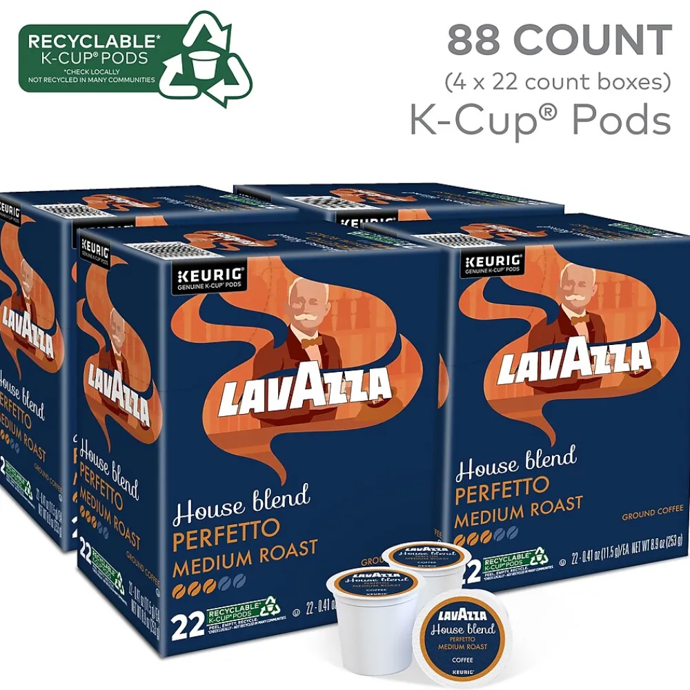 Lavazza House Blend Perfetto Coffee Keurig® K-Cup® Pods, Medium Roast, 88/Carton (5000382580CT)