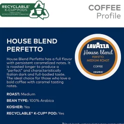 Lavazza House Blend Perfetto Coffee Keurig® K-Cup® Pods, Medium Roast, 88/Carton (5000382580CT)
