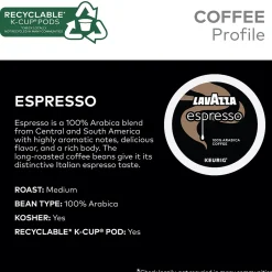 Lavazza Perfetto Espresso Coffee Keurig® K-Cup® Pods, Dark Roast, 88/Carton (6000CT)
