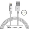 LAX Apple MFi Certified Lightning to USB Cable for Charge Sync 10ft - Silver<LAX Gadgets