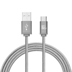 Durable Braided USB-C Cable for Google Pixel 2/Samsung S8, Gray (LAXUSBC6FT-GRY)<LAX Gadgets New
