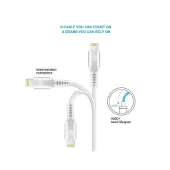 Lightning to USB Cable for iPhone/iPad/iPod touch, Silver (LX-4SL)<LAX Gadgets Outlet