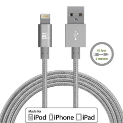 Lightning USB Cable for iPhone/iPad/iPod Touch, Gray (lghtcblmfi10ft-gry)<LAX Gadgets Hot