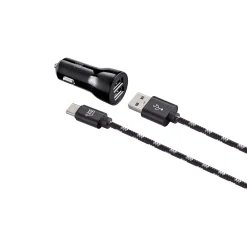 Type C 6ft Charger with Car Charger Black (USBCCAR6FT-BLK)<LAX Gadgets Best