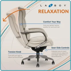 Ergonomic Chairs*La-Z-Boy Aberdeen Bonded Leather Executive Chair, (LF51122) Beige