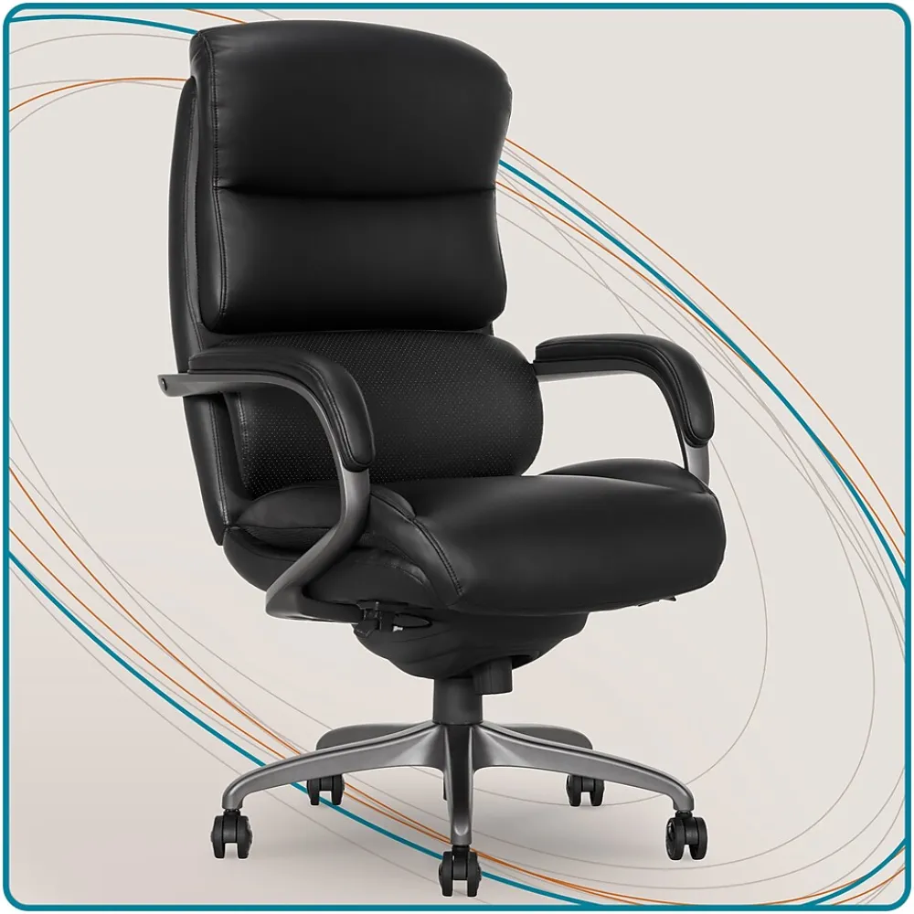 Office Chairs*La-Z-Boy Aberdeen Bonded Leather Computer and Desk Chair, Black (51545-BLK)