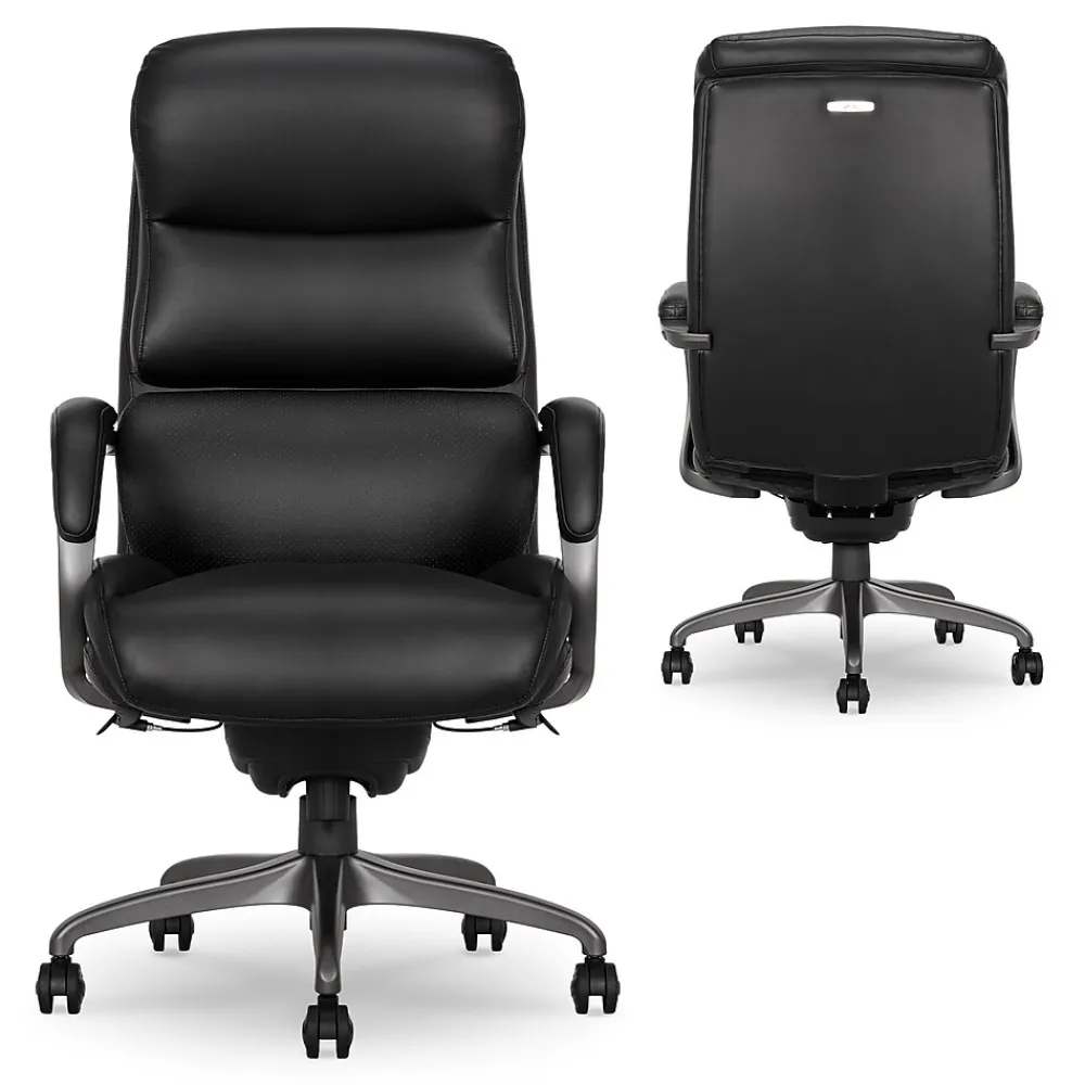 Office Chairs*La-Z-Boy Aberdeen Bonded Leather Computer and Desk Chair, Black (51545-BLK)