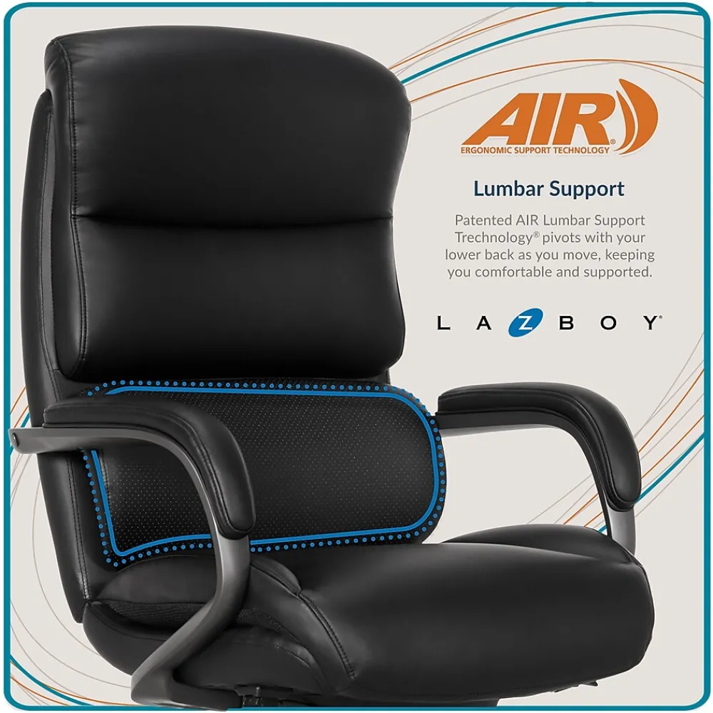 Office Chairs*La-Z-Boy Aberdeen Bonded Leather Computer and Desk Chair, Black (51545-BLK)