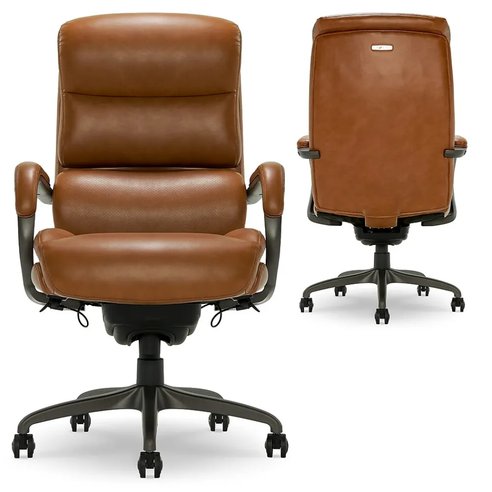 Office Chairs*La-Z-Boy Aberdeen Ergonomic Bonded Leather Swivel Computer and Desk Chair, (51545-CAM) Camel