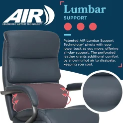 Office Chairs*La-Z-Boy Aberdeen Ergonomic Bonded Leather Swivel Executive Chair, Dark Blue (51545-DBLU)