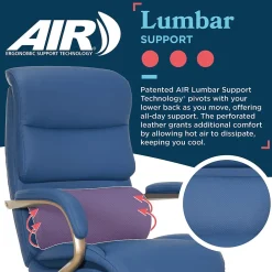 Office Chairs*La-Z-Boy Aberdeen Ergonomic Bonded Leather Swivel Executive Chair, Blue (51545-BLU)